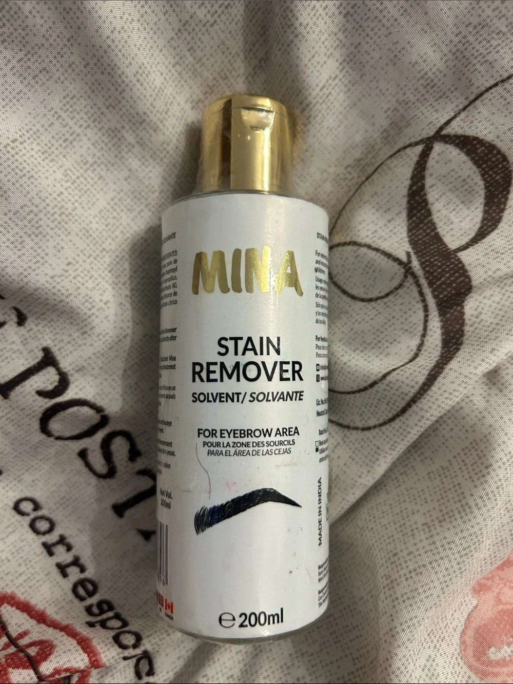 Stain Remover Solvent for Eyebrow Area - White & Gold